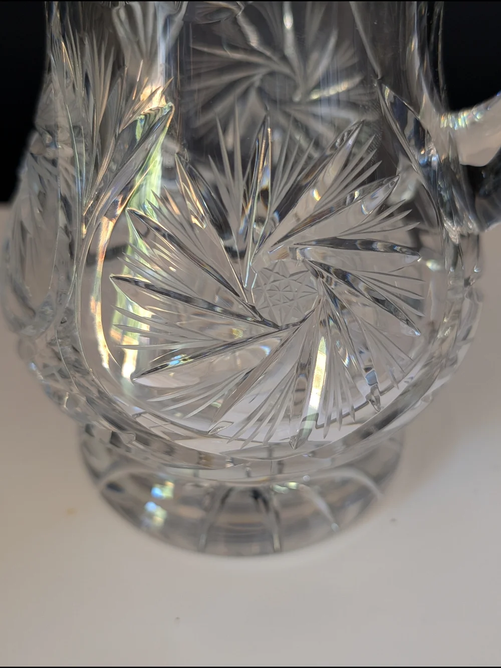 Cut Glass Crystal Pitcher - Clear